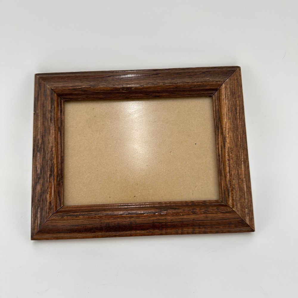 Vintage Dark Brown Wood Beveled 5x7 Picture Frame with Glass Front
